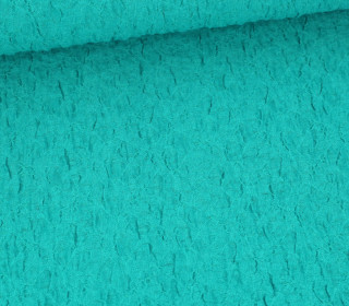 Baumwoll Cloque - Kreppgewebe - Elastisch - Uni - Aqua