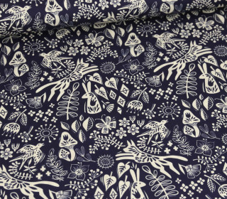 Bio-Baumwoll Satin - Webware - Forest - Pretty & Pure - Stahlblau - Hamburger Liebe