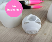 Silikon - Gießform - Glücksschweinchen - Kerzenhalter - für Stabkerzen - vielfältig nutzbar