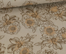 Musselin - Muslin - Double Gauze - Blüten - Schnuffeltuch - Windeltuch - Sand