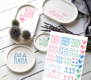 Rub-On Sticker - Danke Mama - Muttertag - Tante Henni Rubon - vielfältig nutzbar