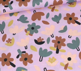 Bio Baumwolle - Webware - Popelin - JENNIFER BOURON - Petites Fleurs - Flieder