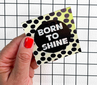 1 Flippatch - 1 Label = 2 Motive - Kippen - Wechselmotiv - zum Aufnähen - Cherry Picking - BORN TO SHINE/GIRL ON FIRE