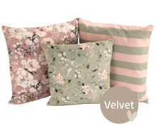 Kissenstoff - DIY - Kissen-Set - Aquarell Blumen - Velvet - abby and amy