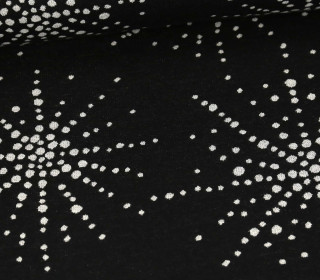 Bio-Jacquard - 2 Farb Spezial Jacquard Jersey - Boom - Glossy - Schwarz/Weiß - Hamburger Liebe