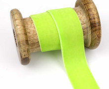 1 Meter Samtband - Zierband - Dekoband - 25 mm - Gelbgrün
