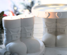 Silikon - Gießform - Teelichthalter - Santa Claus Stiefel - Tellerhalter - Weihnachten - vielfältig nutzbar