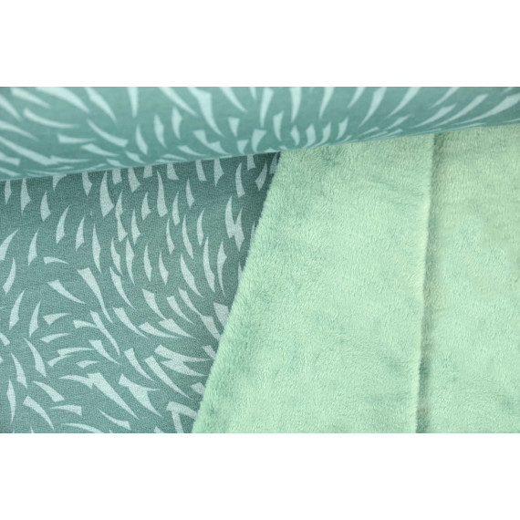 Alpenfleece - Kuschelstoff - Striche - Grafisch - Meergrün