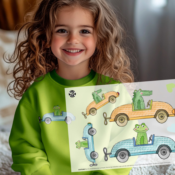 Onkel Bo's Bügelbilder - DIN A4 - fröhliche Tierfreunde - unterwegs - Kroko/Frosch - BIG - ela_ideen