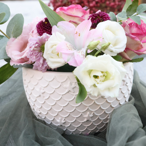 Silikon - Gießform - Dekoschale - Frühlingsdesign - Meerjungfrauenmuster & Seesterne - vielfältig nutzbar