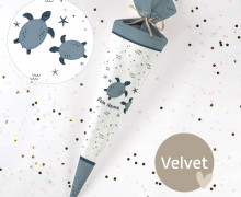 DIY-Nähset Schultüte - Mystical Sea - Turtles - Velvet - zum selber Nähen