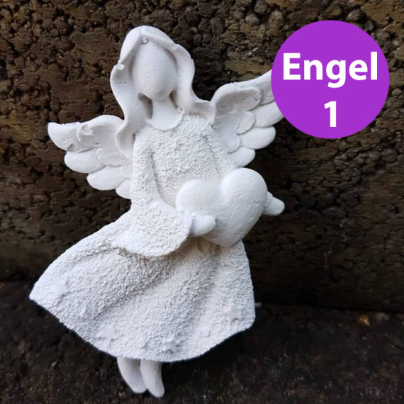 Silikon - Gießform - Engel - mit Herz - Dekofigur - Engel 1 - vielfältig nutzbar