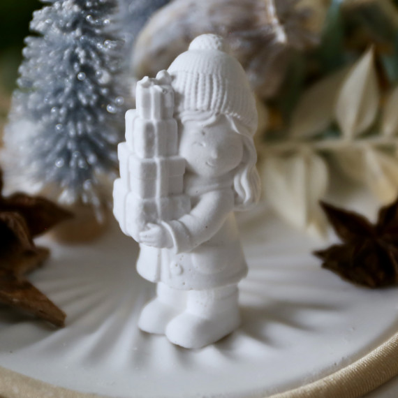 Silikon - Gießform - Mini Geschenkemädchen - Dekofigur - Geschenkestapel - Weihnachtsdeko - Winterdeko - vielfältig nutzbar