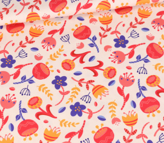 Outdoorstoff - Tulip Fields - Roter Mix - Creme - jojulein design - abby and amy