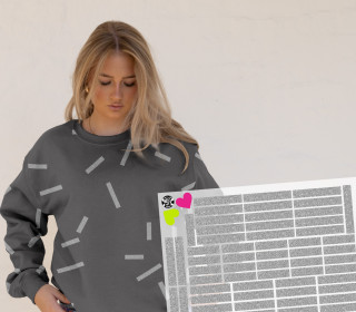 Onkel Bo's Bügelbilder - DIN A4 - Konfetti - Stripes - Glitzer Optik - Silber