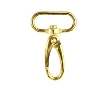 1 Karabinerhaken - Metall - breite Hakenfläche - 30mm - Veno - Gold