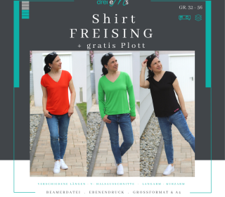 Ebook Shirt FREISING Gr. 34-56 inkl. gratis Plottdatei