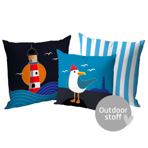 Kissenstoff - DIY - Kissen-Set - Sea You Soon - Hamburger Liebe - Outdoorstoff - abby and amy