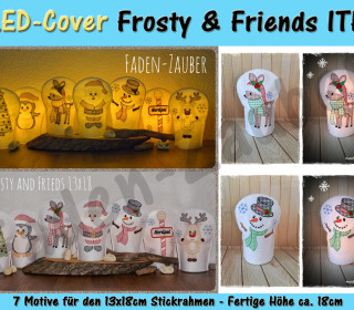 LED Kerzen-Cover Frosty & Friends 13x18 Rahmen