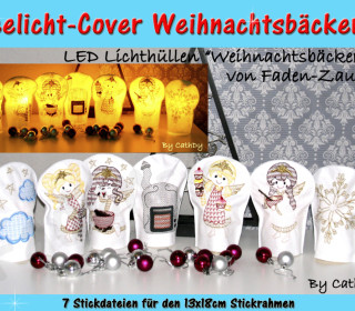 LED Kerzen-Cover Weihnachtsbäckerei - 13x18 Rahmen