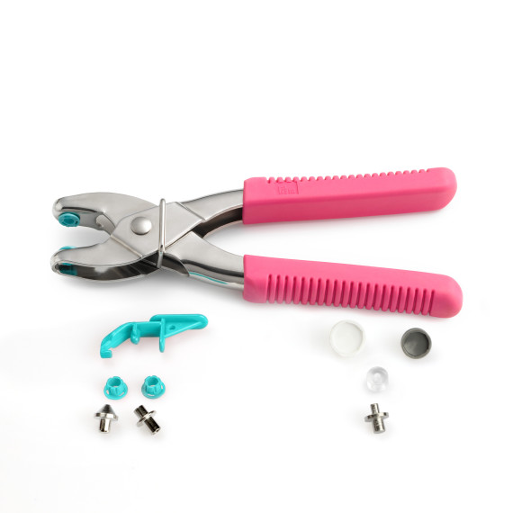 1 Vario Druckknopf-, Loch- Und Ösenzange - Inkl. Color Snaps Werkzeug Set -  Prym Love - Pink