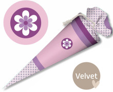 DIY-Nähset Schultüte - GESCHWISTERTÜTE - Lila Blume - Velvet - abby and amy