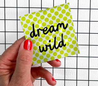 1 Flippatch - 1 Label = 2 Motive - Kippen - Wechselmotiv - zum Aufnähen - Cherry Picking - dream wild/sleep later