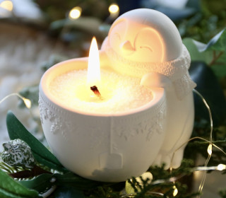 Silikon - Gießform - kleiner Pinguin mit Teetasse - für Kerzensand oder kleine Pflanze - Adventsdeko - Weihnachtsdeko- vielfältig nutzbar