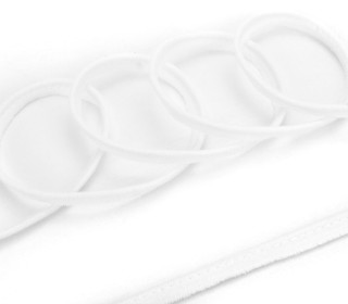 1 Meter elastisches Paspelband/Biesenband - Matt - Weiß