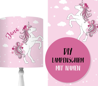 DIY Lampenschirm - Magic Einhorn - Set - personalisierbar - zum Selbermachen