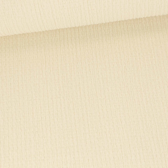 Baumwoll Crinkle - Uni - Leicht elastisch - Ecru