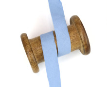 3 Meter Schrägband - Baumwolle - Hellblau - Uni - 2cm x 3m - Zugeschnitten