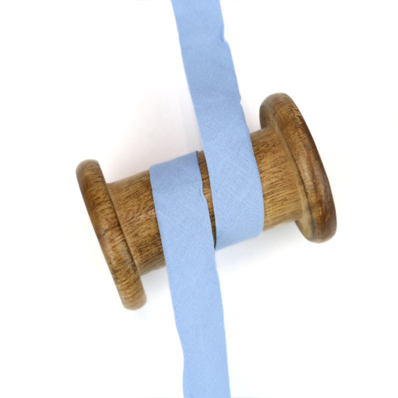 3 Meter Schrägband - Baumwolle - Hellblau - Uni - 2cm x 3m - Zugeschnitten