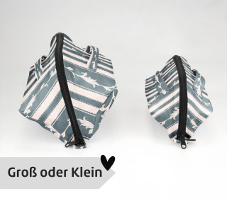 DIY-Nähset - Kosmetiktasche - Binz - Vintage Romance - Graublau - Frida Kreativ - GRÖSSENAUSWAHL - abby and amy