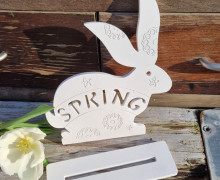 Silikon - Gießform - Hase - Spring - mit Standfuß - 2-teilig - vielfältig nutzbar