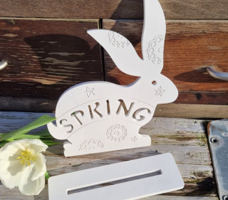 Silikon - Gießform - Hase - Spring - mit Standfuß - 2-teilig - vielfältig nutzbar