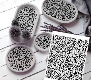 Rub-On Sticker - Terrazzo - Schwarz - studio.mARTinchen - Tante Henni Rubon - vielfältig nutzbar