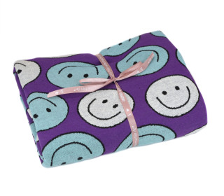 1,7m Zuschnitt - Bio-Jacquard - 4 Farb Spezial Jacquard Jersey - Smile - Choose Your Vibe - Lila - Hamburger Liebe