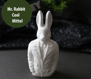 Silikon - Gießform - Mr. Rabbit - Cool - Hase in Lederjacke - Dekohase - Mittel - vielfältig nutzbar