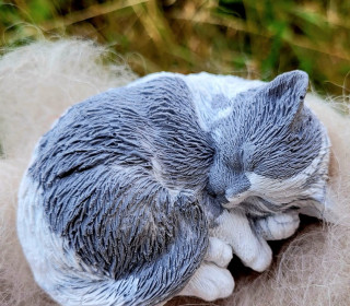 Silikon - Gießform - Süßes Kätzchen - schlafend - vielfältig nutzbar