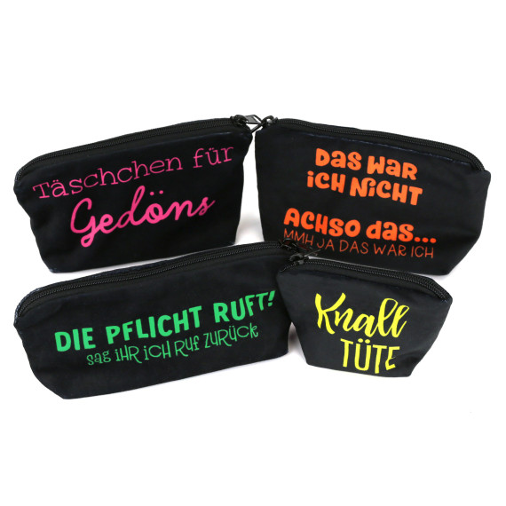 DIY-Nähset - Velvet - Knautschtaschen - 4 Täschchen - NEON Days - abby and amy