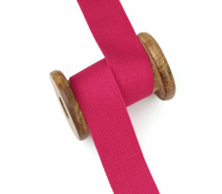 1m Weiches Gurtband - Uni - Baumwolle - 30mm - Stärke 1,4mm - Fuchsia