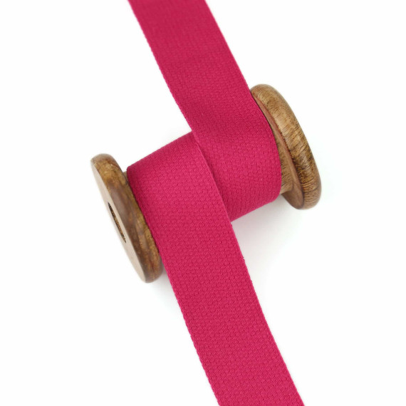 1m Weiches Gurtband - Uni - Baumwolle - 30mm - Stärke 1,4mm - Fuchsia