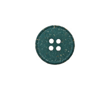 1 Hanf/Polyesterknopf - Rund - 11mm - 4-Loch - Recycelt - Uni - Petrol