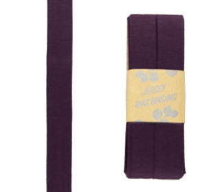 3 Meter Schrägband - Viskose Jersey - Aubergine - Dehnbar - 2,0cm x 3m - Zugeschnitten