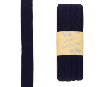 3 Meter Schrägband - Viskose Jersey - Stahlblau - Dehnbar - 2,0cm x 3m - Zugeschnitten