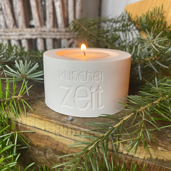 Silikon - Gießform - Kerzenhalter - Kuschelzeit - für Teelichter - vielfältig nutzbar