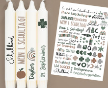 DIN A4 - Tattoofolie - Einschulung - Natur - für Kerzen / Keramik