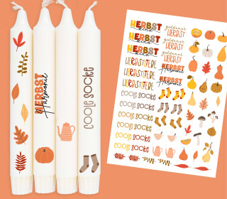 DIN A4 - Tattoofolie - Herbstharmonie - für Kerzen / Keramik