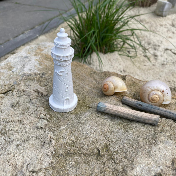 Silikon - Gießform - Kleiner Leuchtturm - maritim - schräg gestreift - vielfältig nutzbar